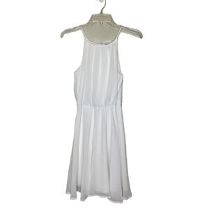 Blue‎ Pair Dress Womens X Small White Strappy Pleated Blousen Knee Length Lined